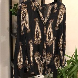 Lucky Brand Paisley Long Sleeve (ties in front!)